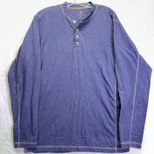 Legendary Whitetails Fully Charged Henley Shirt Mens Large Blue Cotton